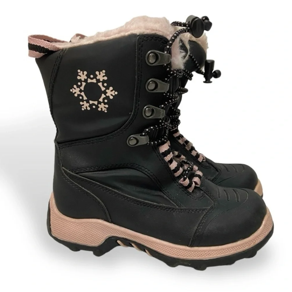 Girls sportek winter boots pink and black size 1